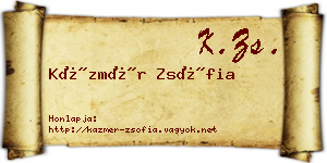 Kázmér Zsófia névjegykártya