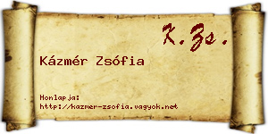 Kázmér Zsófia névjegykártya
