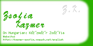 zsofia kazmer business card